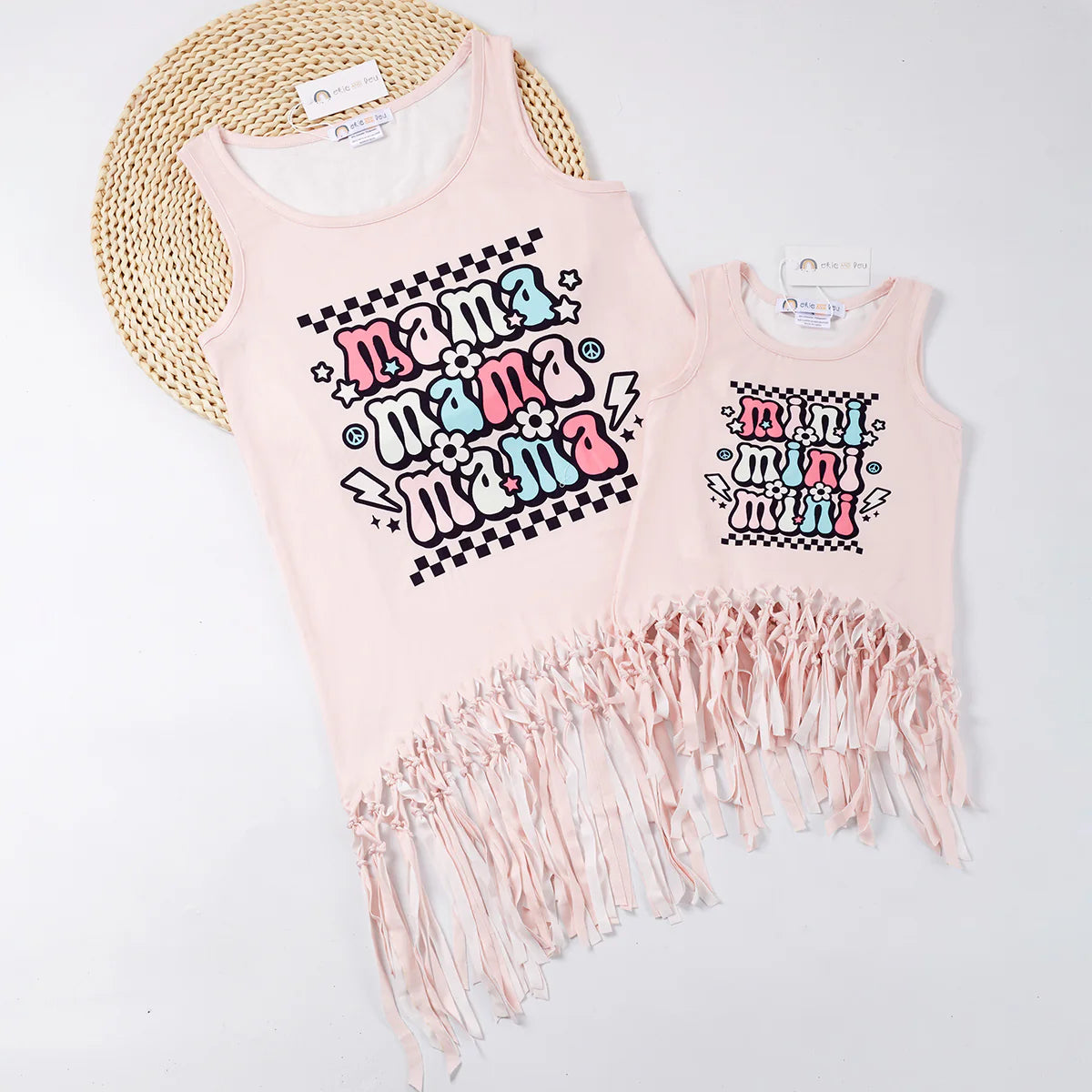 Mini + Mama - Girl's Sleeveless, Fringe Bottom Tank