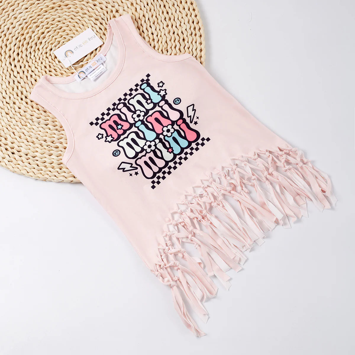 Mini + Mama - Girl's Sleeveless, Fringe Bottom Tank