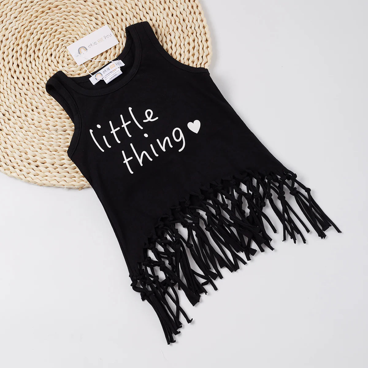 Little Thing- Mommy + Me Girl's fringe tank top