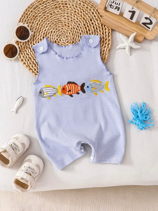 Friendly Fish shorty romper