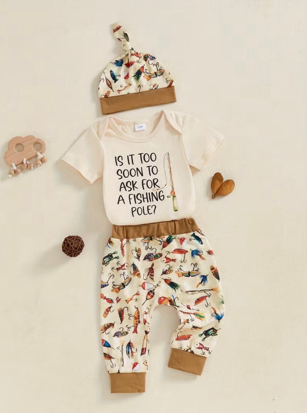 Fishing Pole Yet? 3 piece baby/toddler set