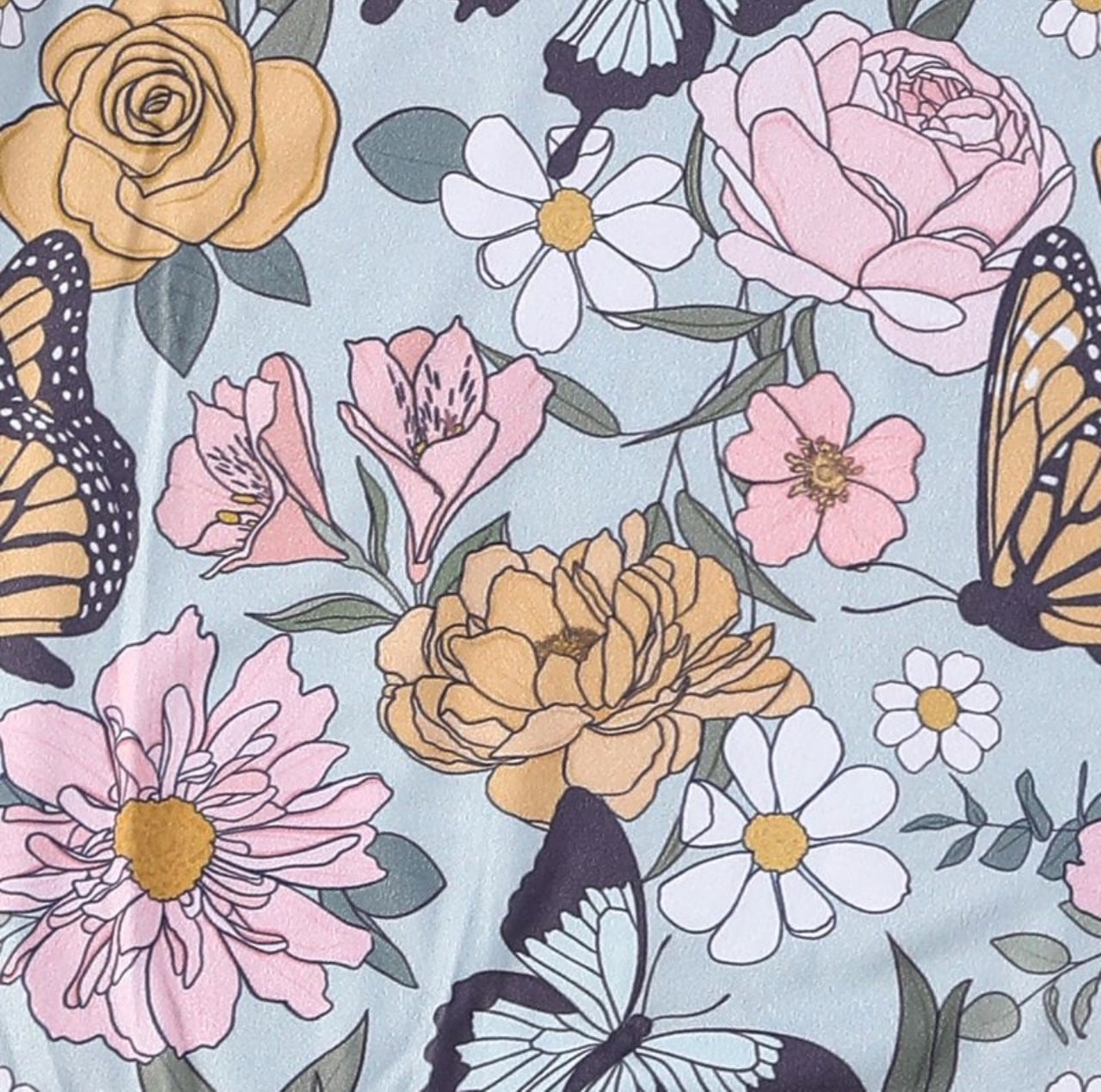 Butterfly Garden Flutter Sleeve girl's Infant romper