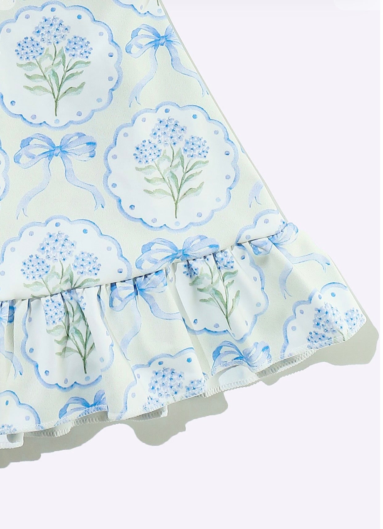 Hydrangea Print Girl's Athletic Dress
