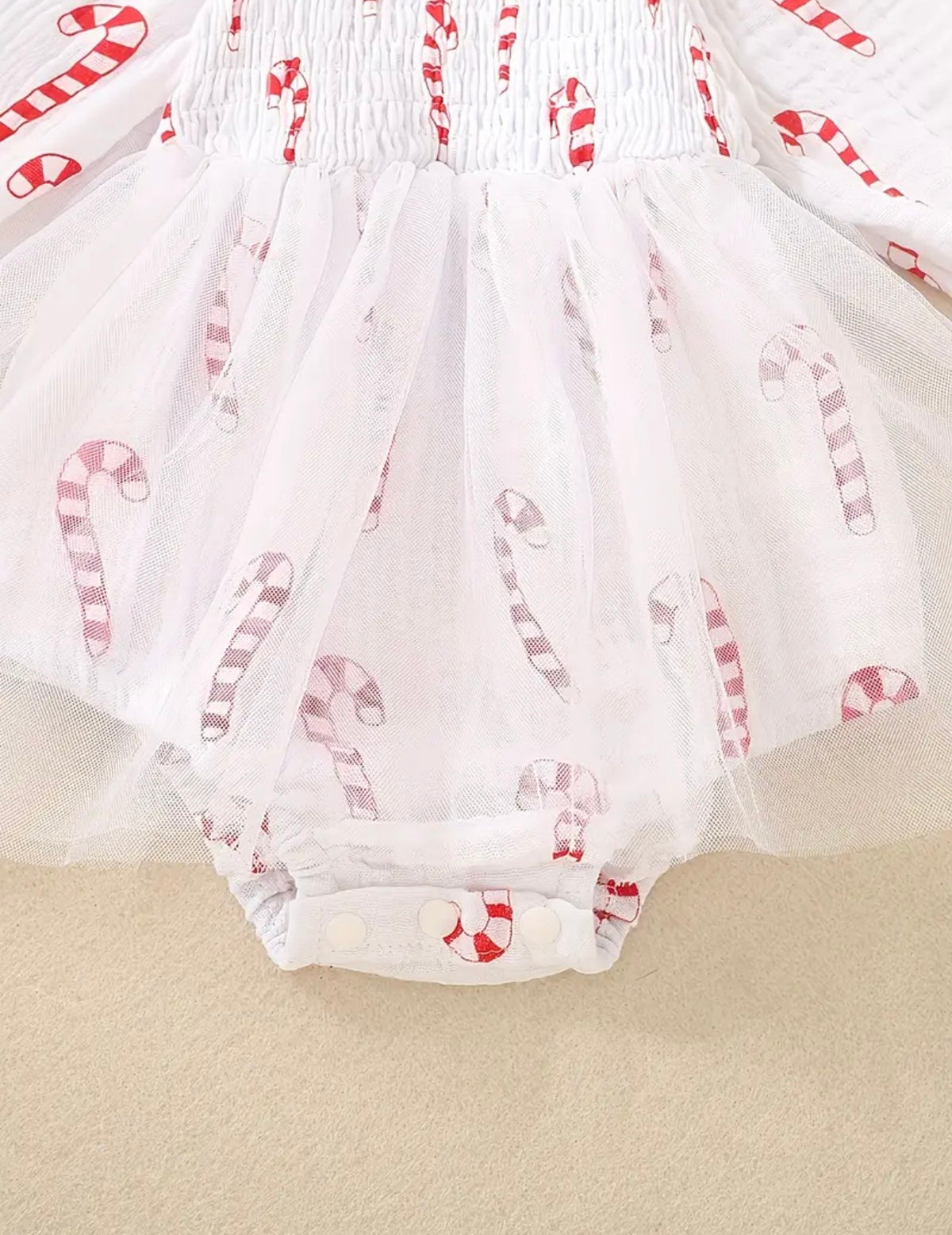 Candy Cane Tulle Romper