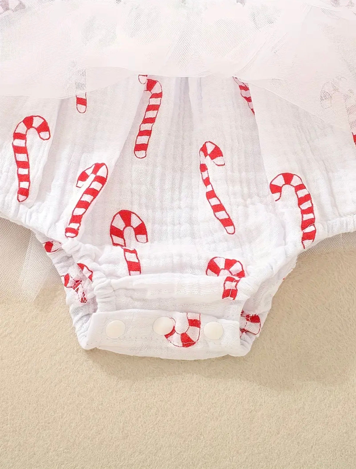 Candy Cane Tulle Romper