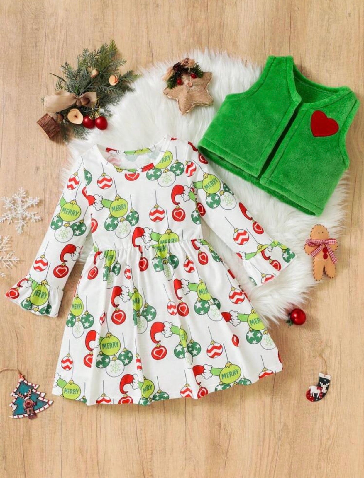 Merry Christmas Grinch Dress and Vest
