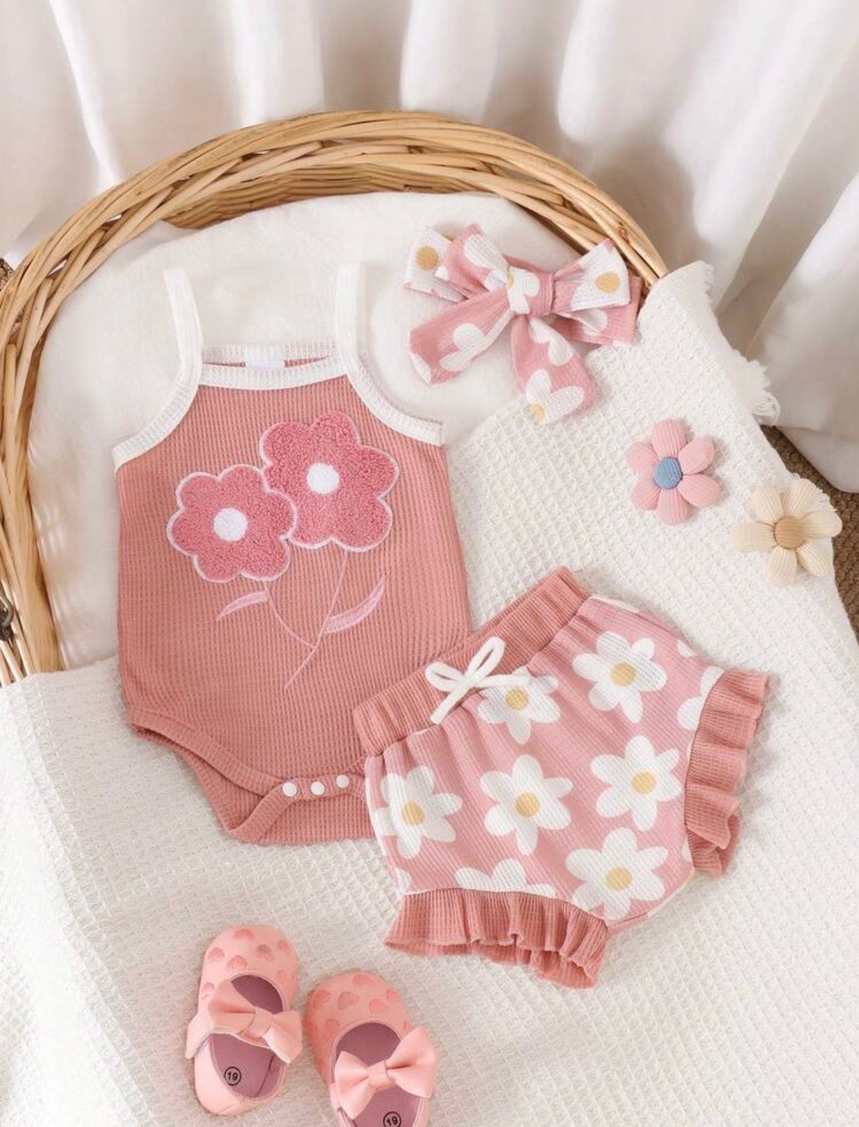 Dusty Rose 3-pc Bummie set