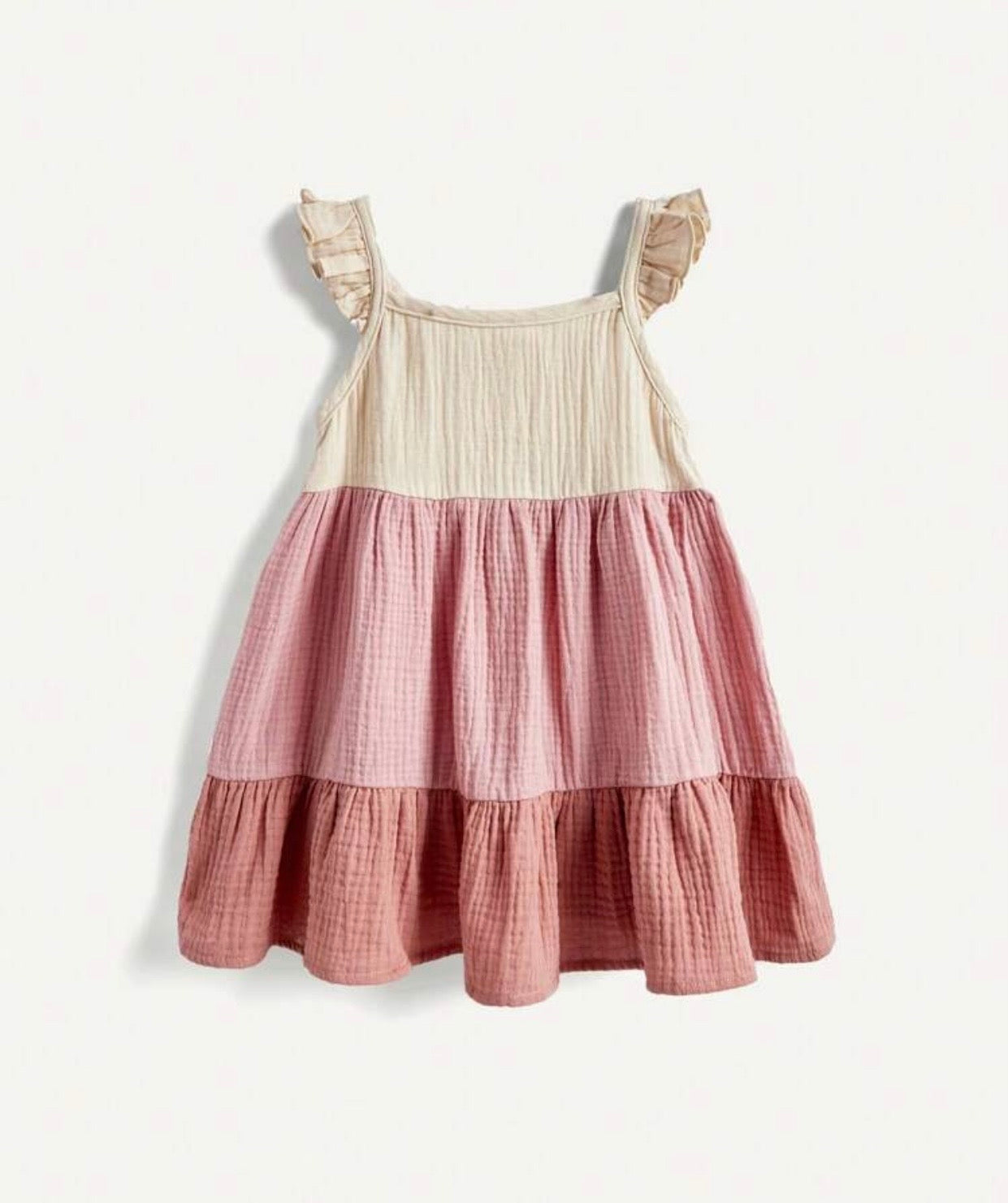 Strawberry Sherbert flutter sleeve dress