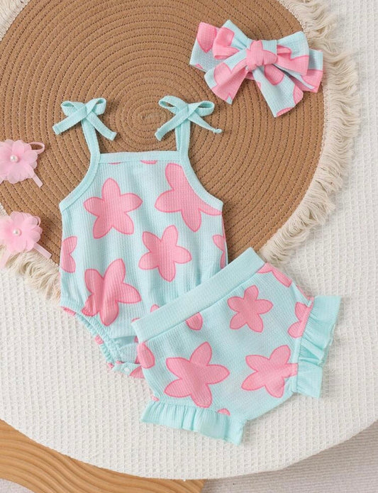 Pink starfish 3-pc Bummie set