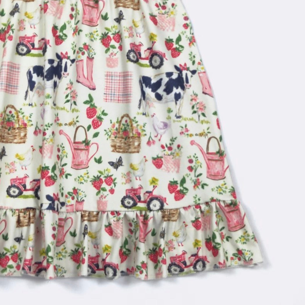 Strawberry Farm Girl flutter sleeve dress