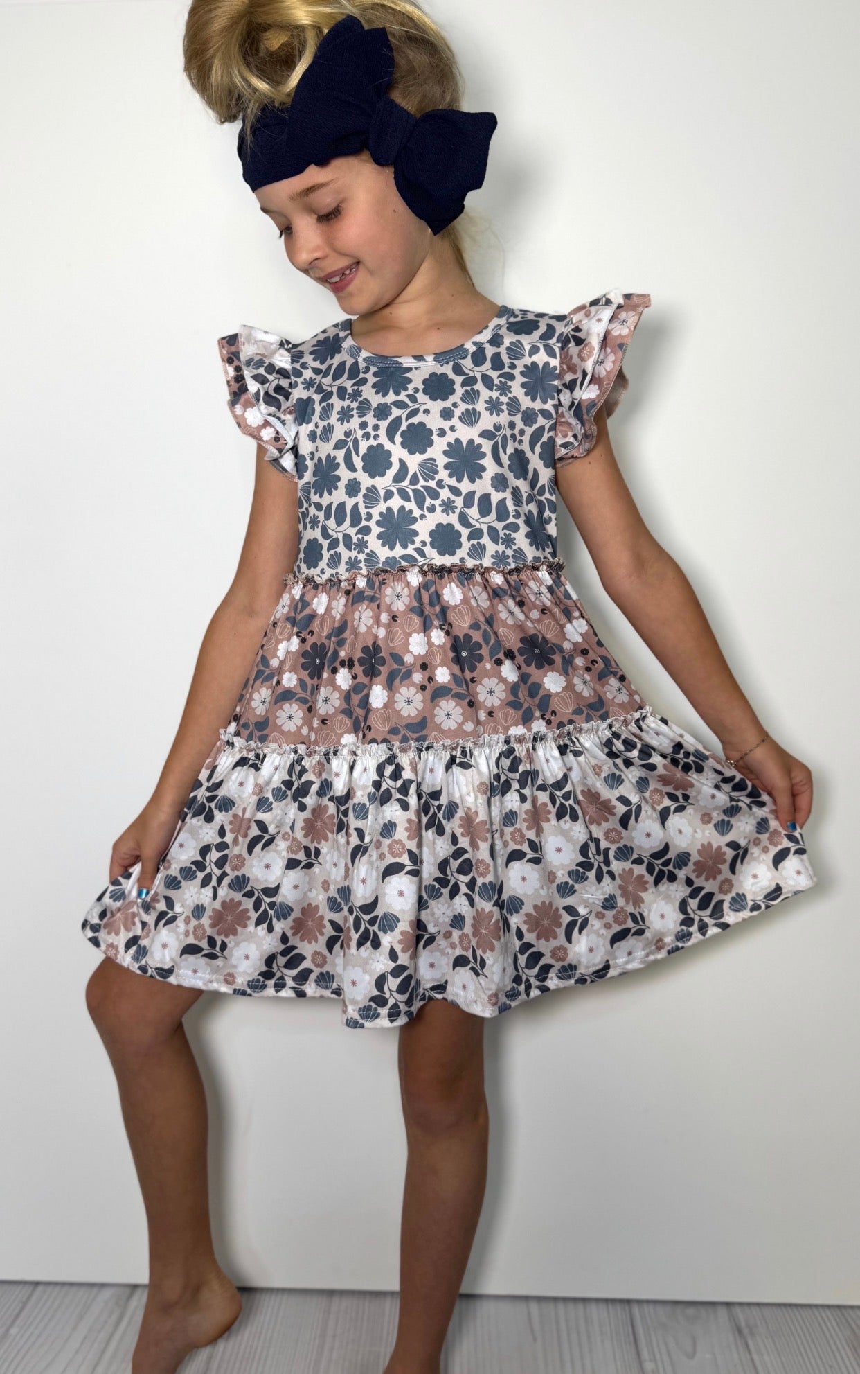 Emerald Autumn 3 tiered flutter dress