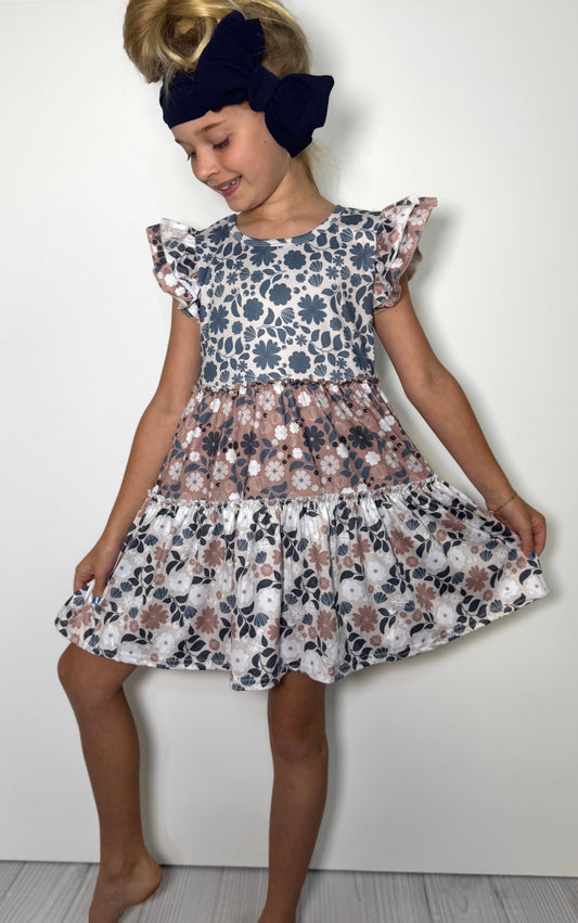 Emerald Autumn 3 tiered flutter dress