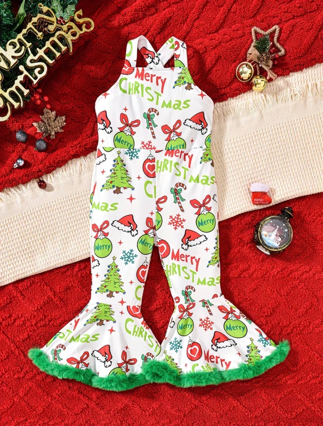 Merry Christmas Grinch Girl's Coverall