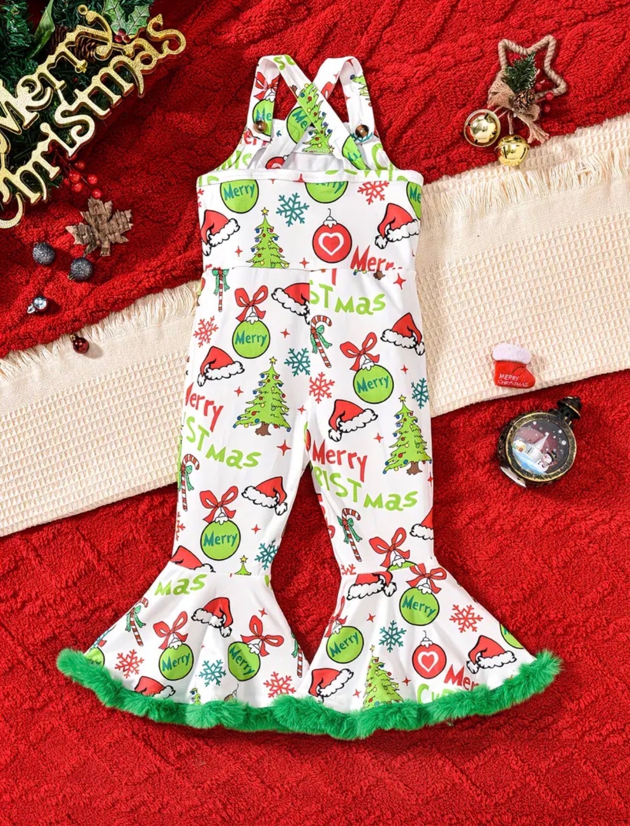 Merry Christmas Grinch Girl's Coverall