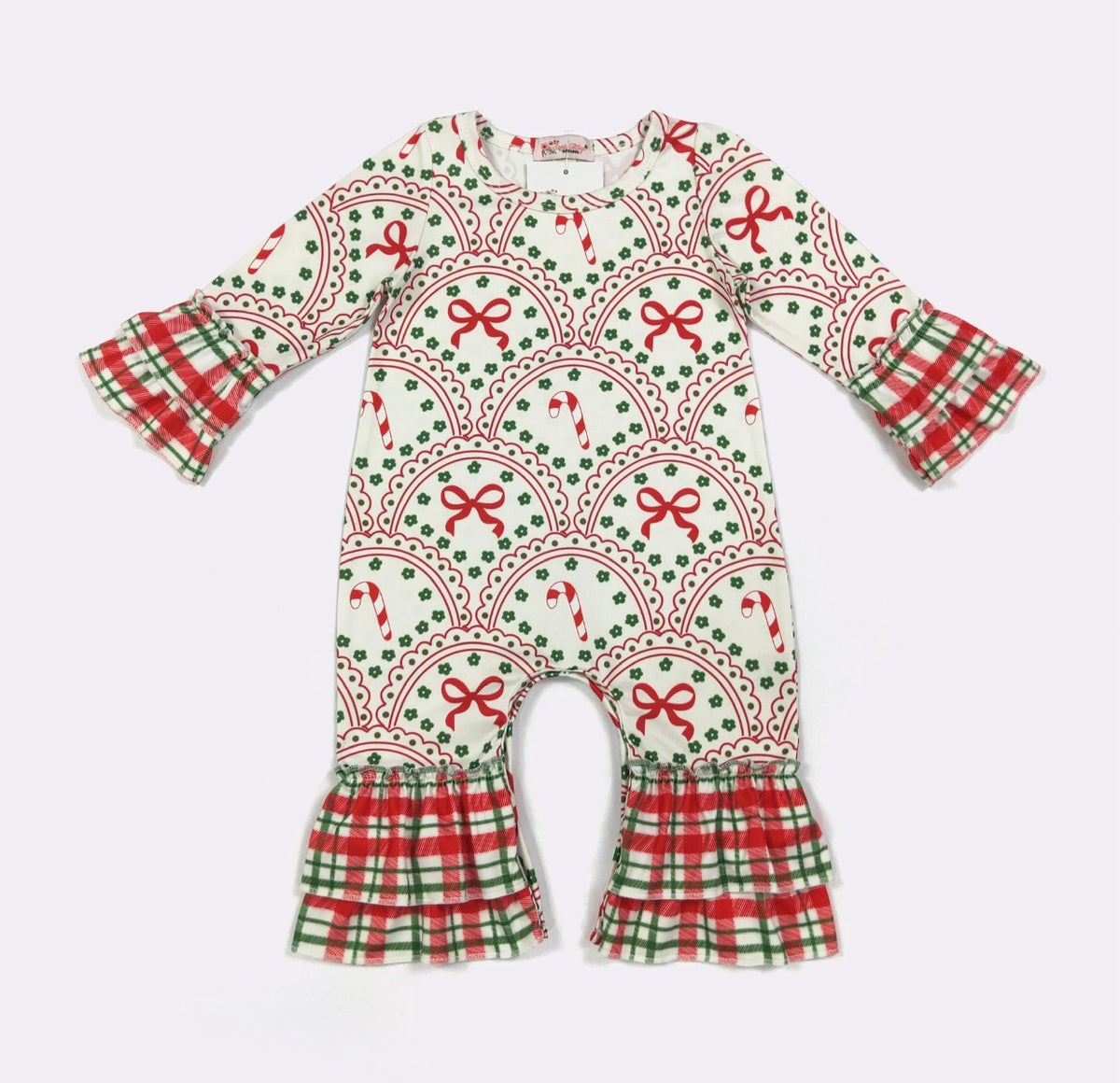 Scallop Candy and Bows Girl's Infant Romper