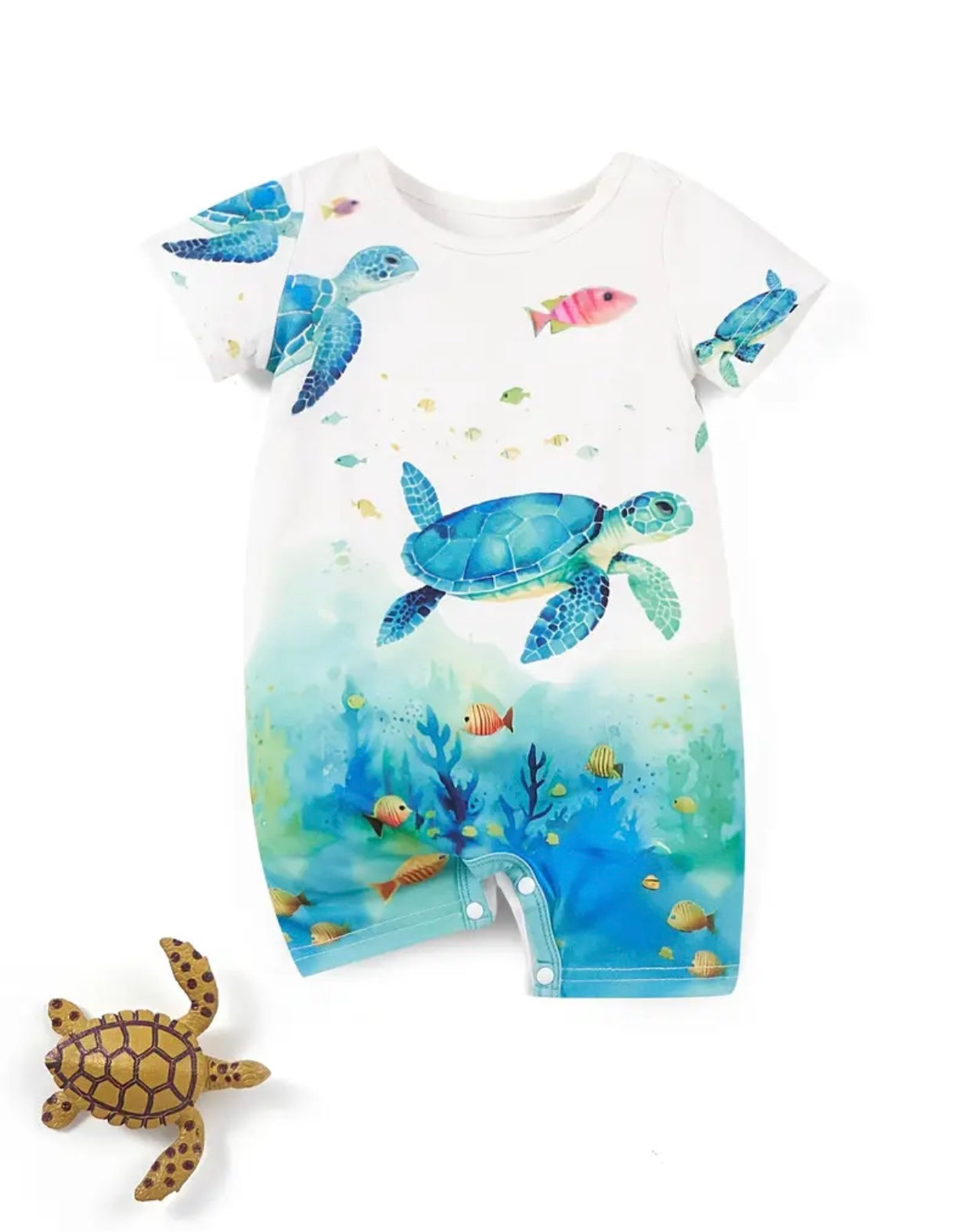 Turtle-y yours Infant Shorty Romper