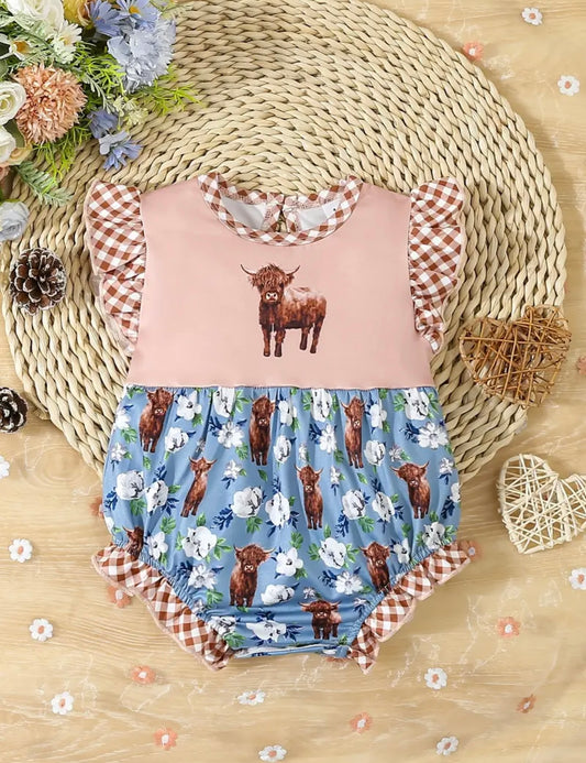 Blush and Blue Girls Romper