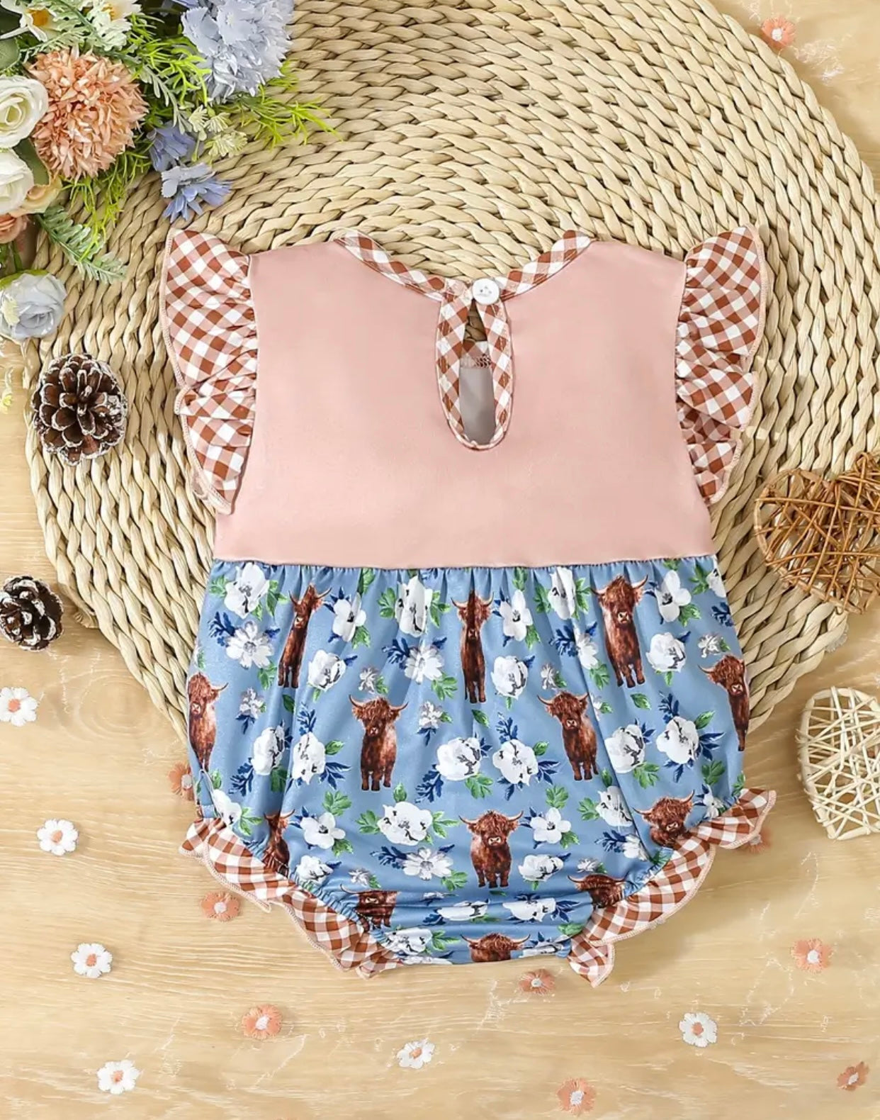 Blush and Blue Girls Romper