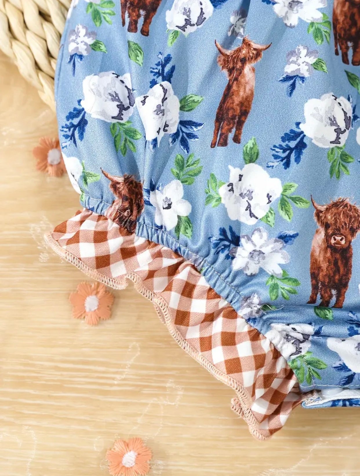 Blush and Blue Girls Romper