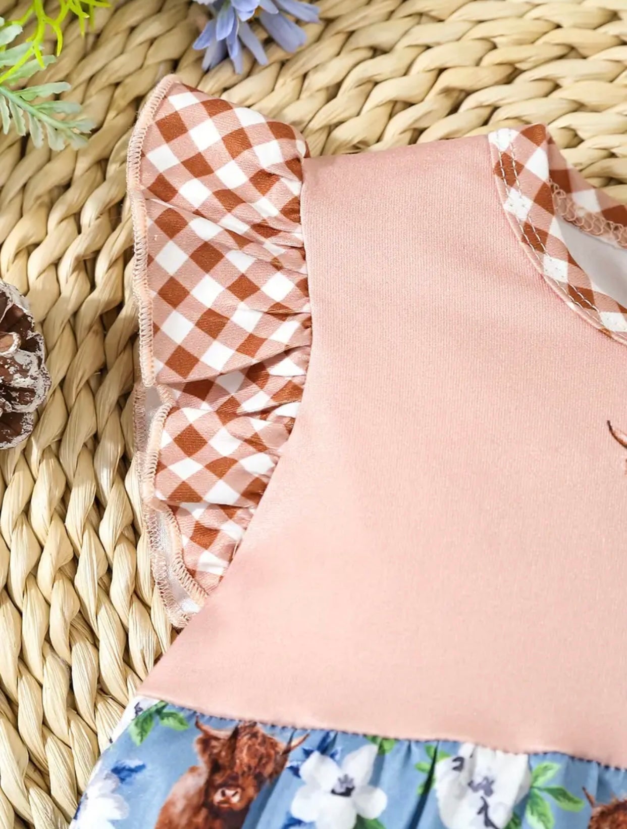Blush and Blue Girls Romper