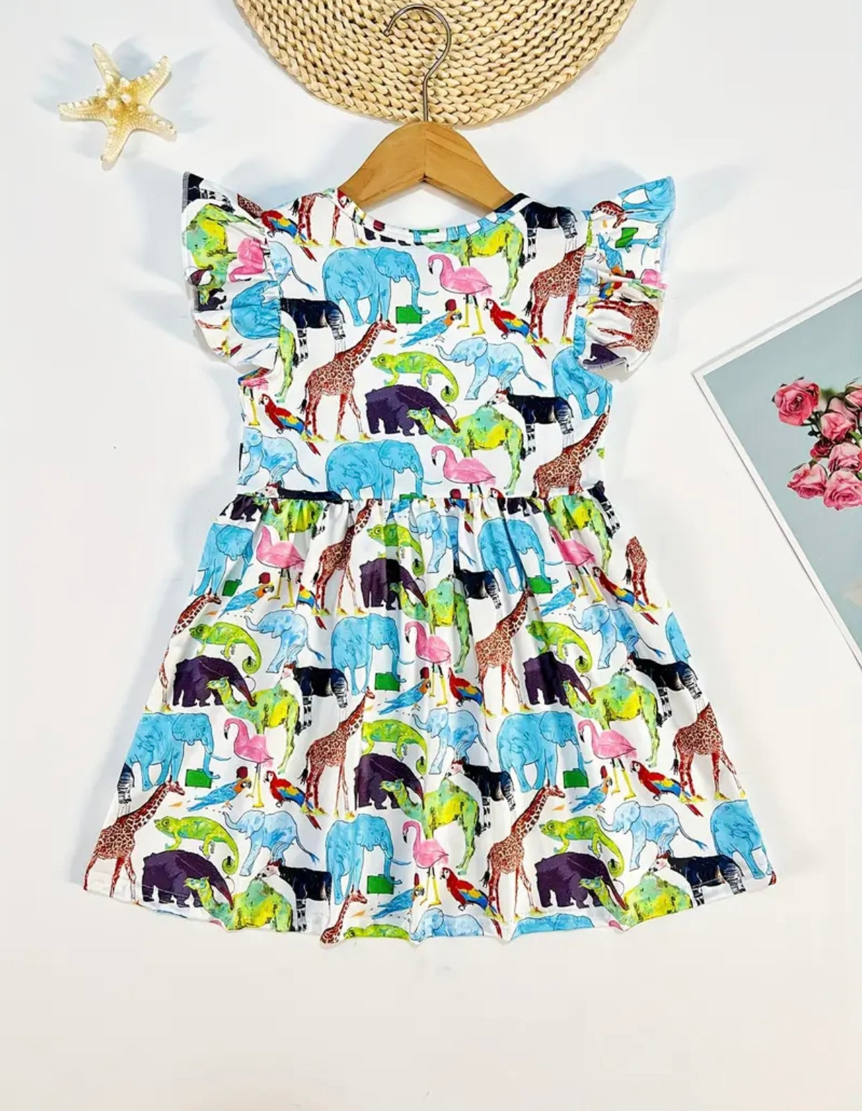 At the Zoo Flutter Sleeve Dress