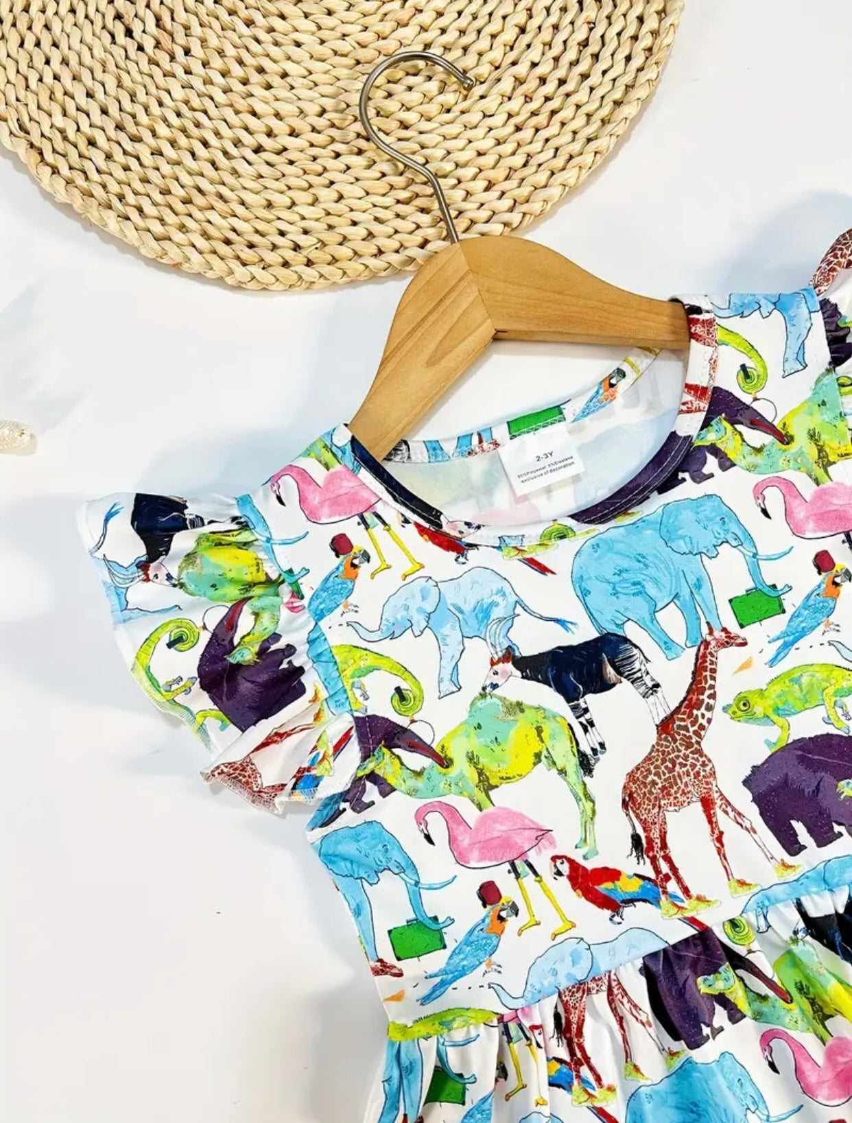 At the Zoo Flutter Sleeve Dress