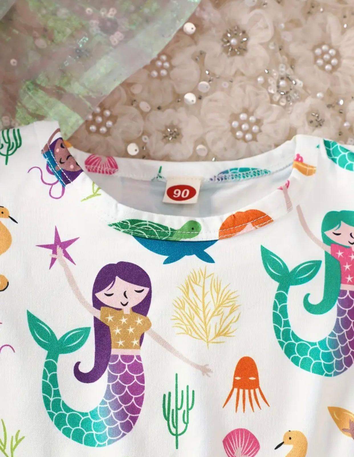 Mermaid Party Flutter Sleeve Dress