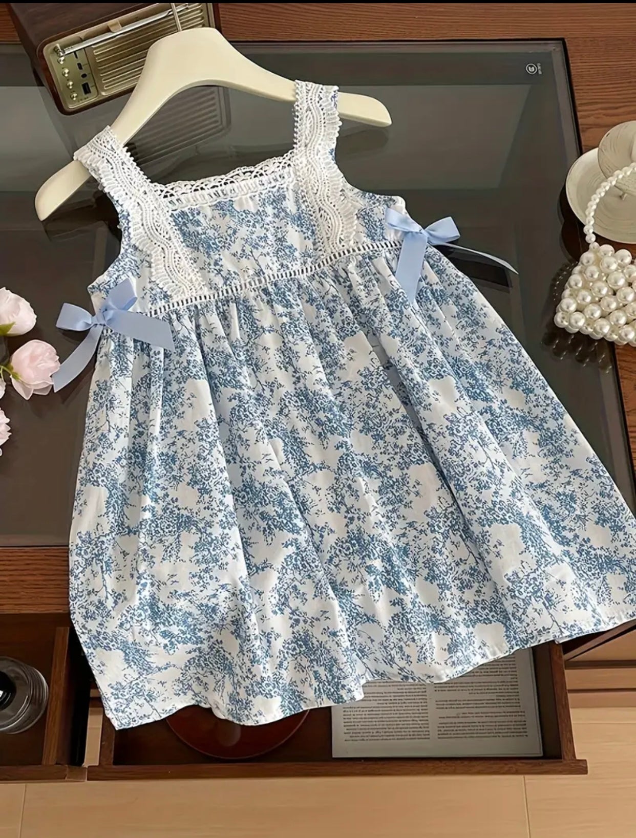 Dainty Floral and Lace A-line dress
