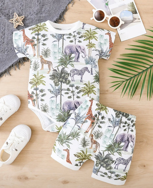 On Safari 2-Pc Onesie and Shorts