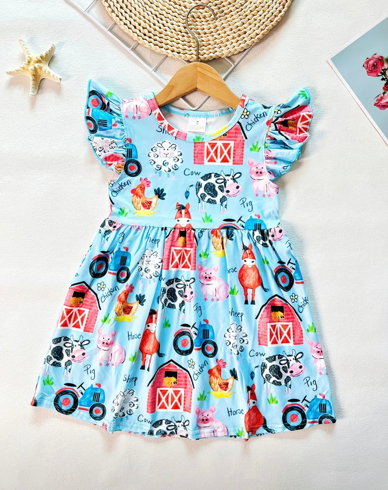 Farm Life Flutter Sleeve Dress