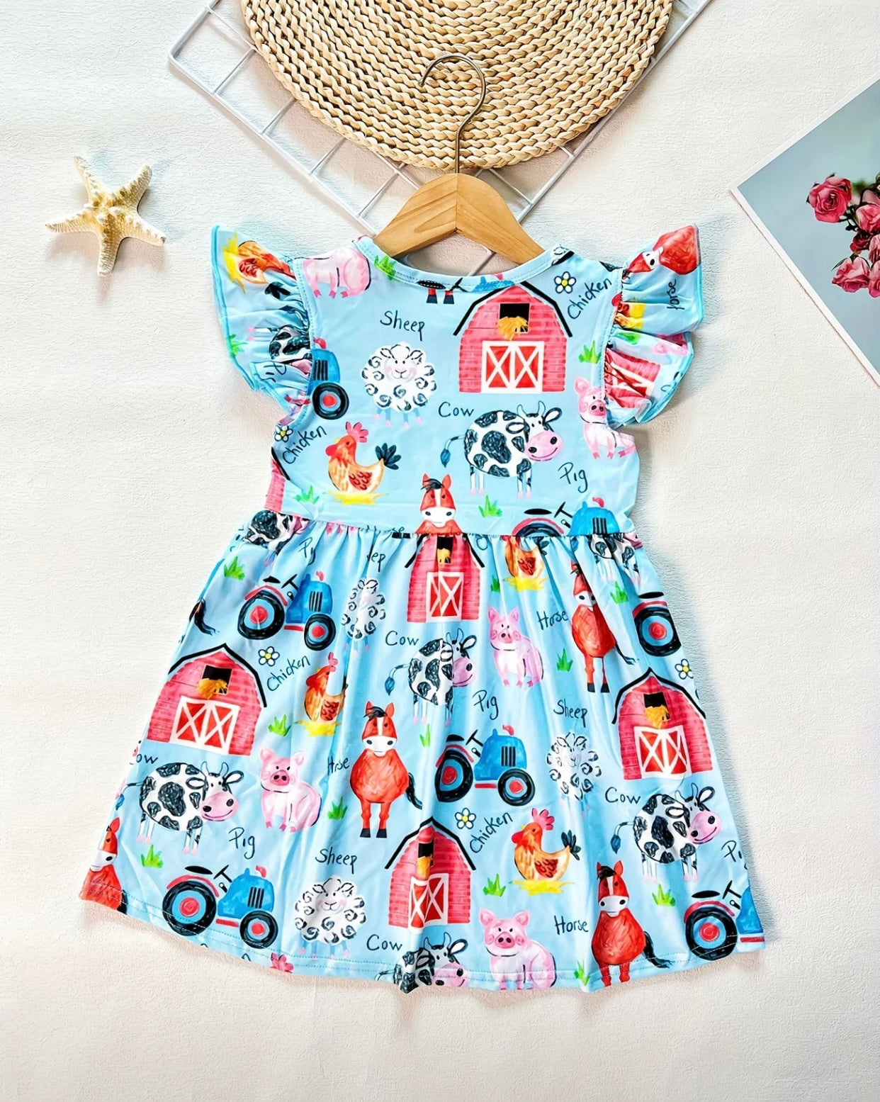 Farm Life Flutter Sleeve Dress