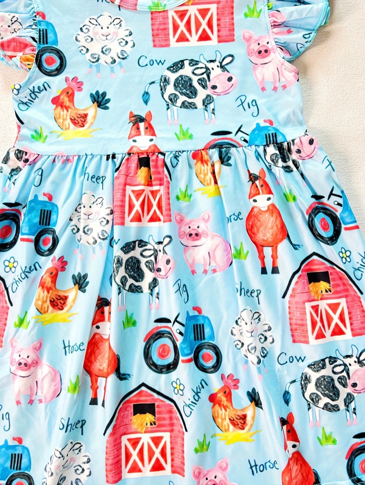 Farm Life Flutter Sleeve Dress