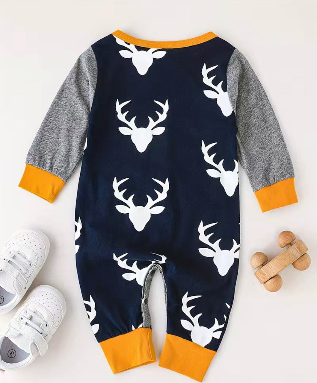 Deer-ly Loved Long Sleeve Romper