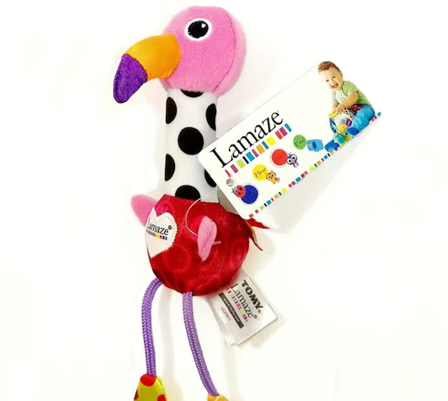 Make playtime a cheery affair with this colorful flamingo-activity toy! Its bright colors and high contrast will dazzle and delight little eyes, while the adorable chirping sounds promote sensory development 🦩 Have a blast and get chirpin'!