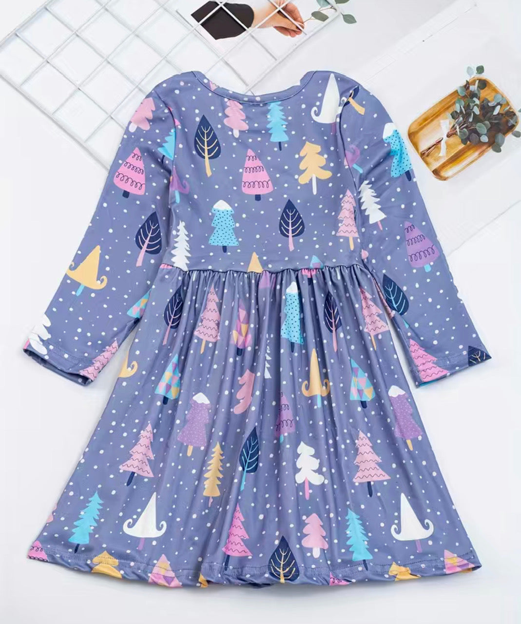 Colorful Winter Trees Girls Dress