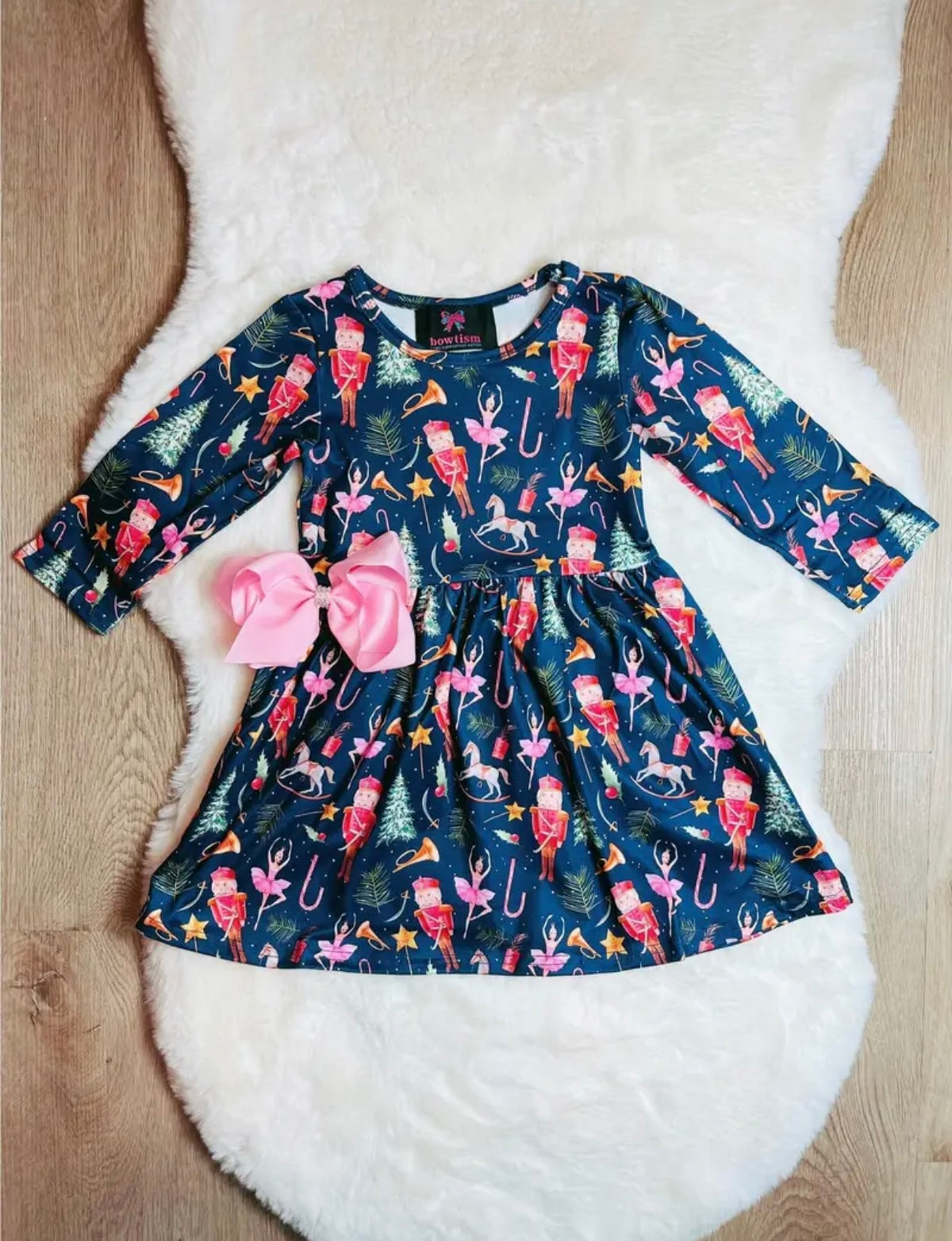 Nutcracker Party-Long Sleeve Dress