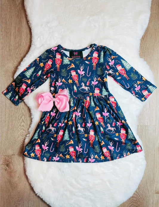 Nutcracker Party-Long Sleeve Dress