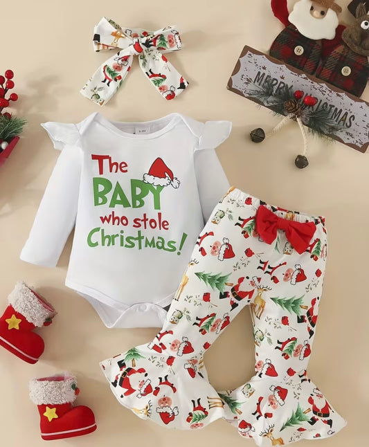 "The baby who stole Christmas" 3-pc belle pant set