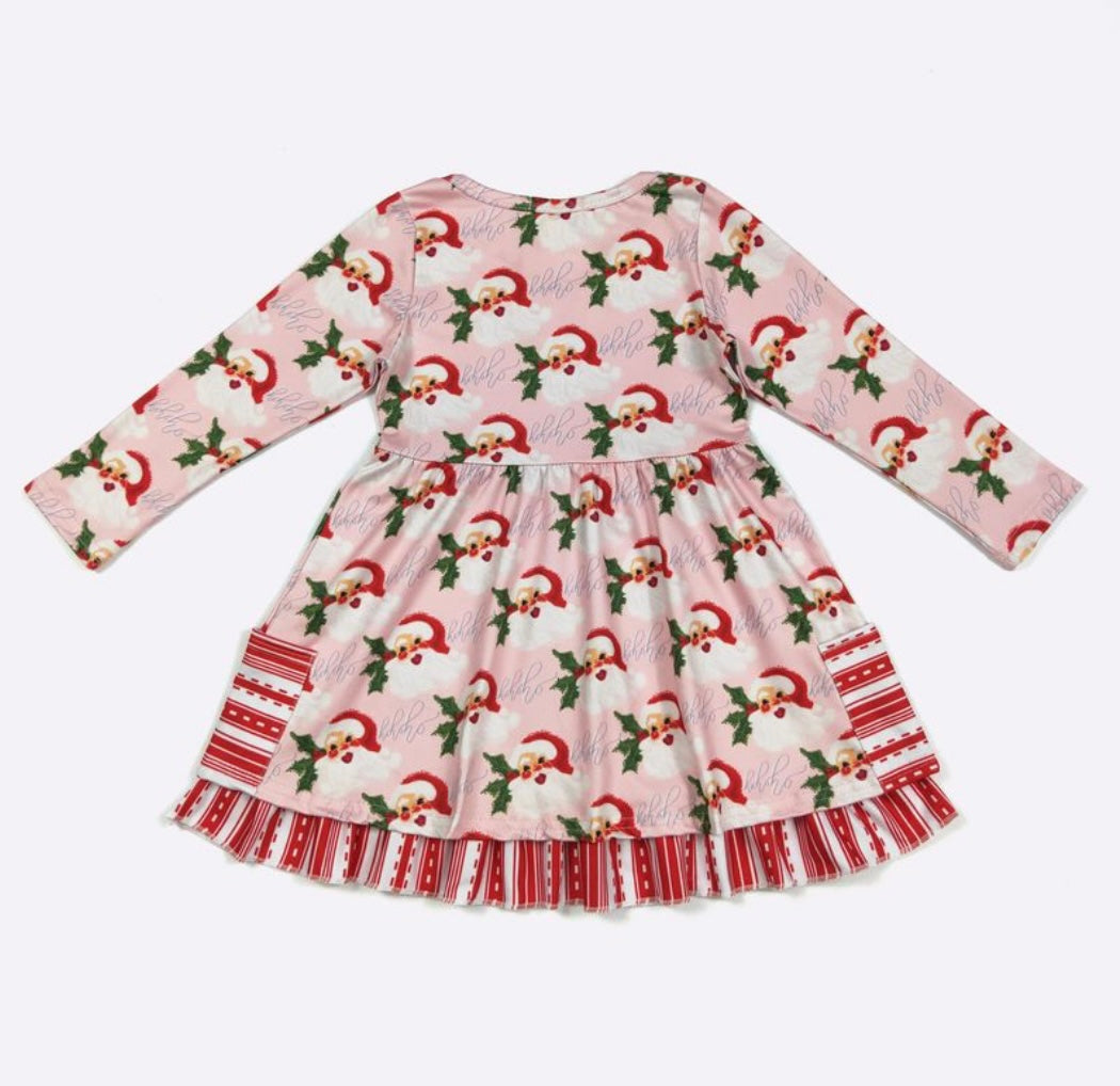 Ho Ho Ho Santa Long Sleeve Girl's Dress