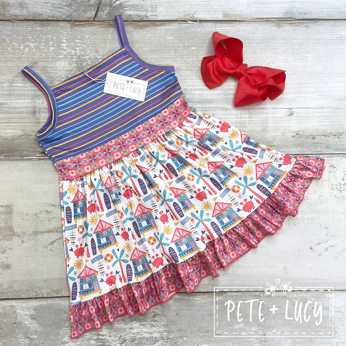 Feel carefree in this cute Beach Days Dress! Made of dreamy milk silk fabric and an empire style, it's the perfect piece to make your summer days even sunnier. We love the use of the multi-print fabrics and with its adorable ruffle hem you'll be giving your look a beachy yet stylish boho boost!