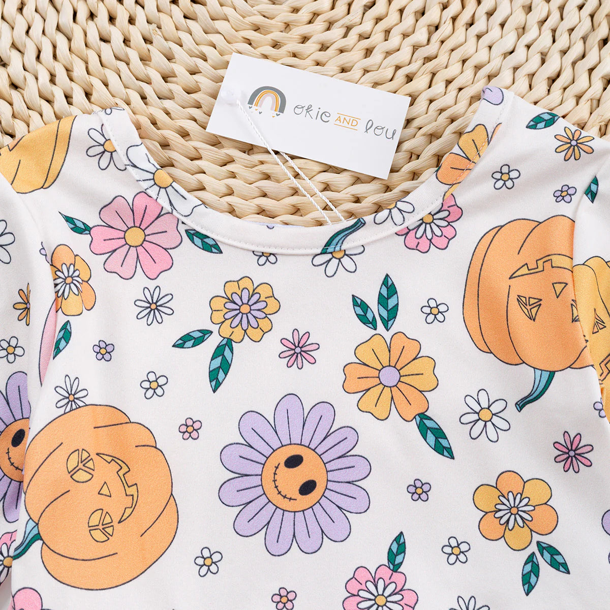 Pumpkin Smiles long sleeve a-line dress