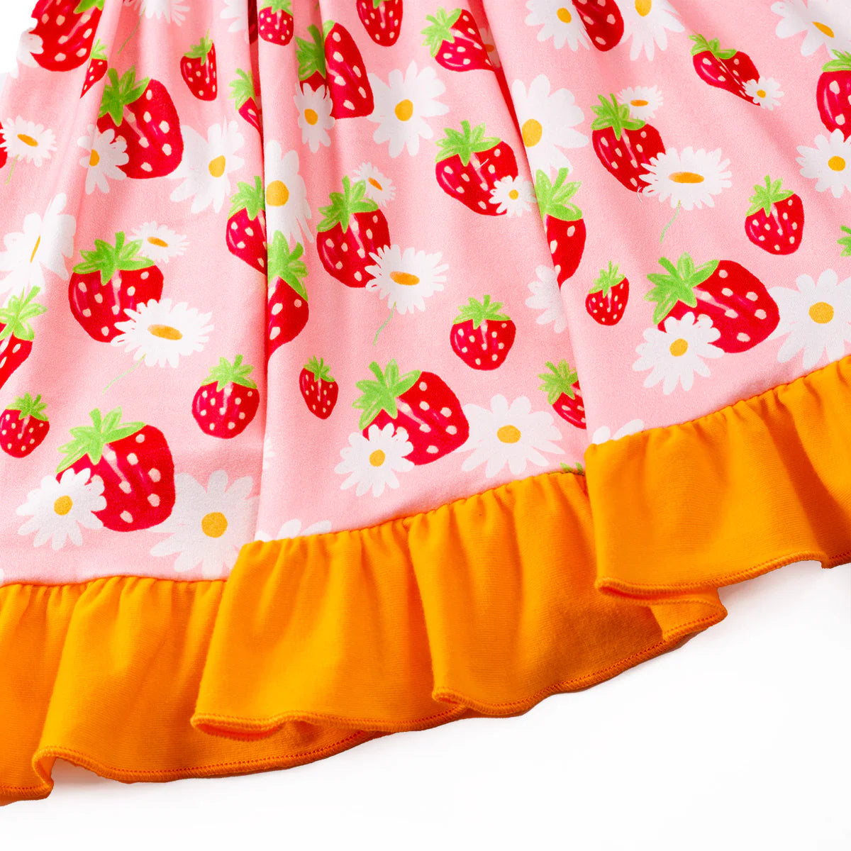 Strawberry Delight Sweet Flutter Ruffle Dress