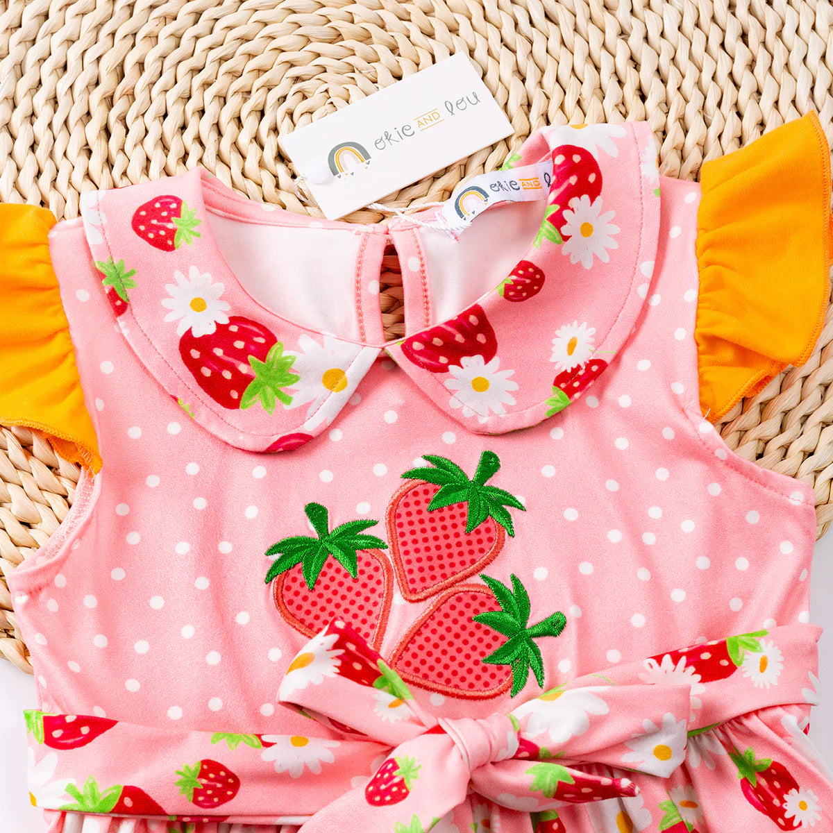 Strawberry Delight Sweet Flutter Ruffle Dress