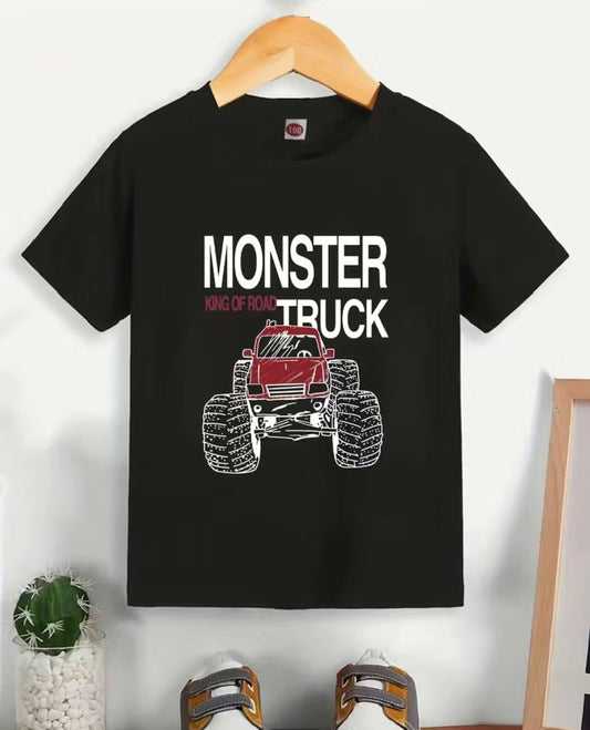 Put the pedal to the metal in this stylish Monster Truck T-Shirt! Show the world you mean business with this black tee featuring a vroom-worthy graphic, plus the words "MONSTER TRUCK" printed above it. Get your engine revvin' in style!