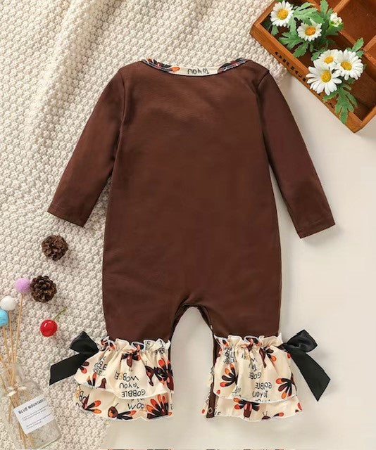 Gobble Gobble Girls Turkey Romper