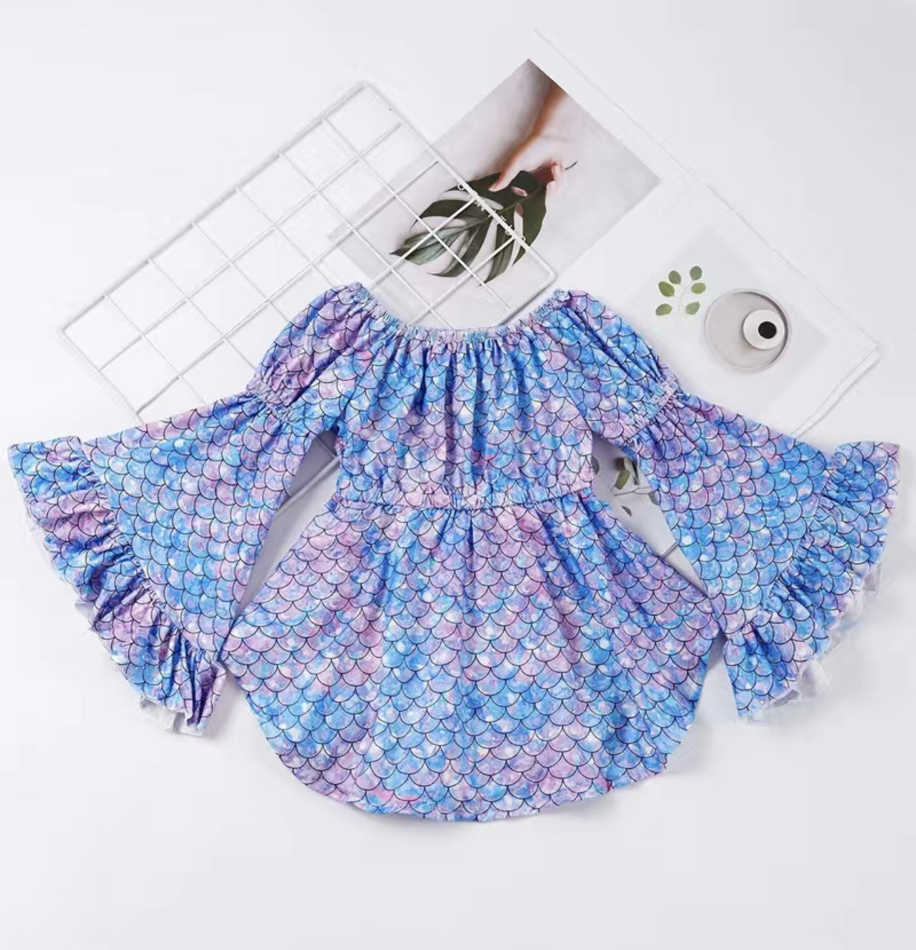 Mermaid-Me Trumpet Sleeve off Shoulder Top