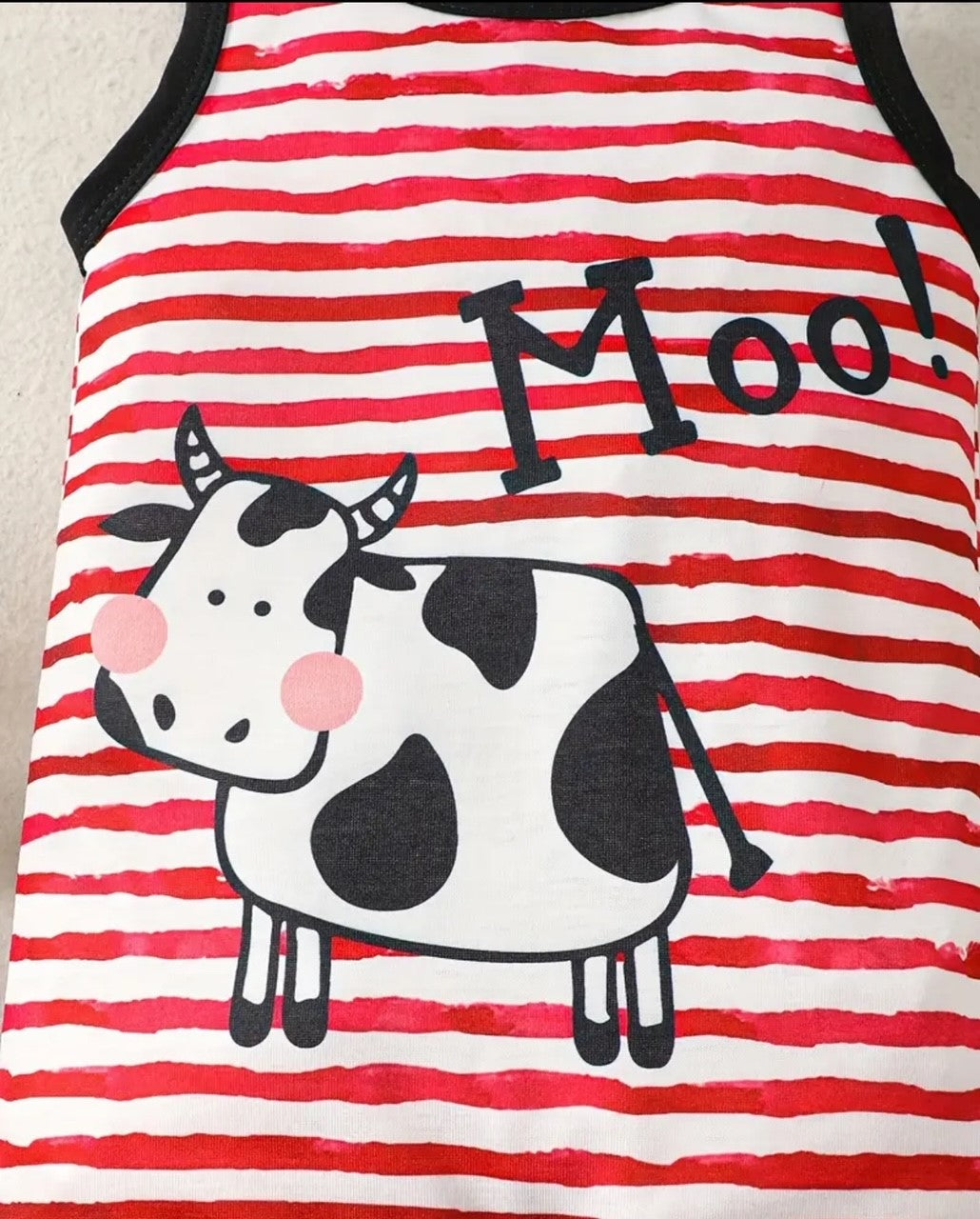 Moo-cow sleeveless shorty romper