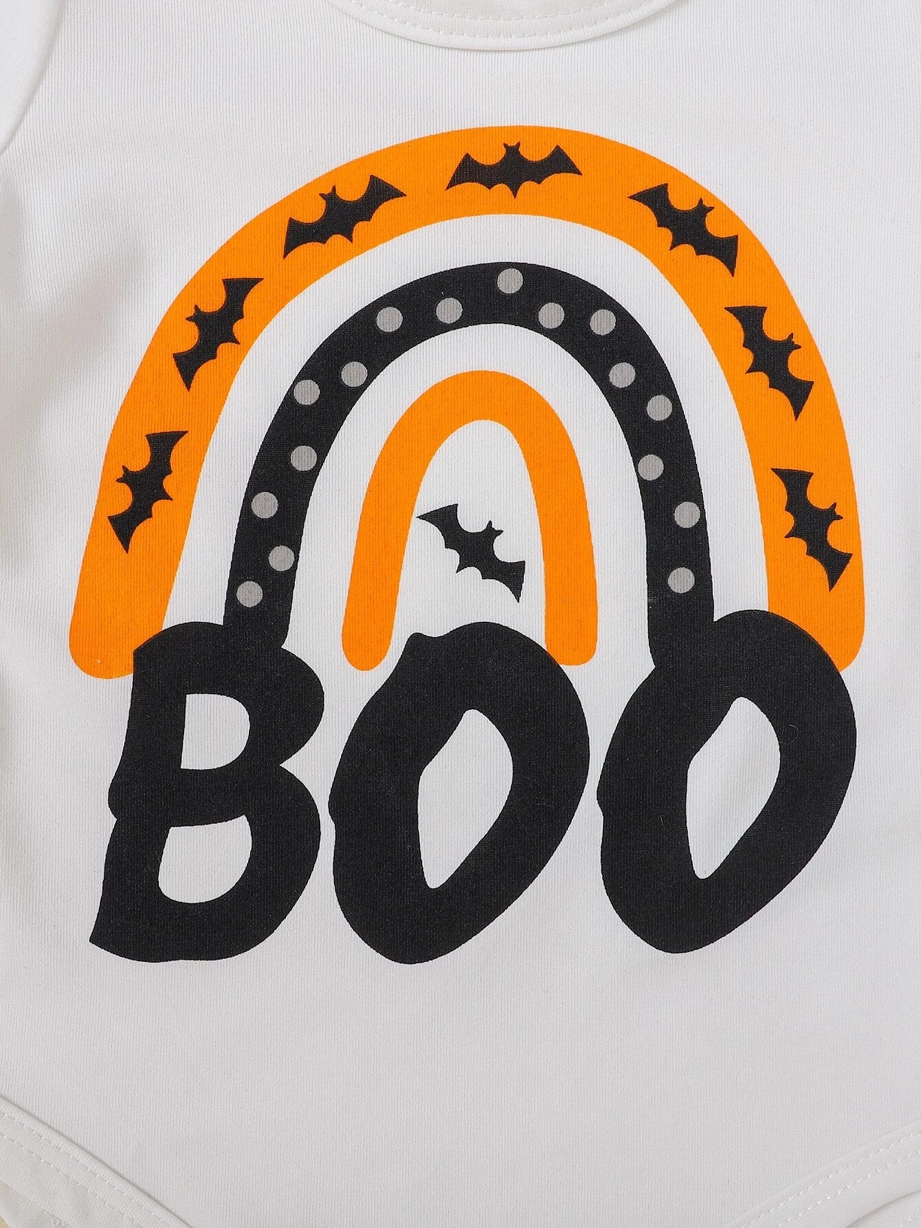 BOO slogan graphic long sleeve bodysuit