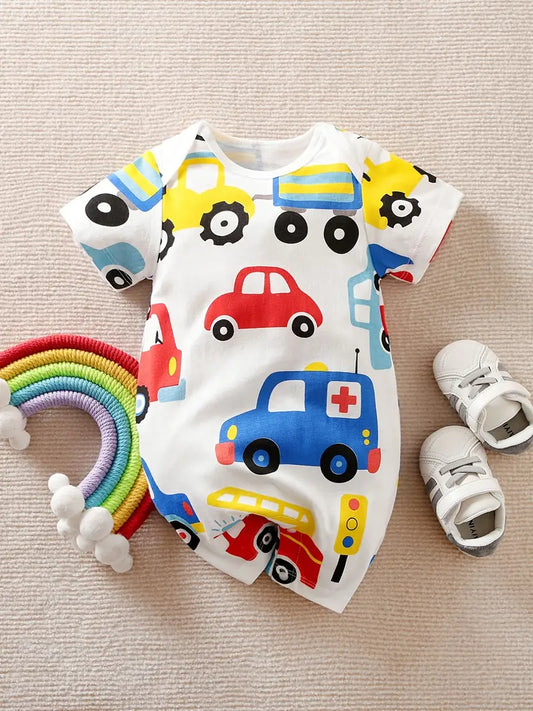 Truckin' boys shorty Romper
