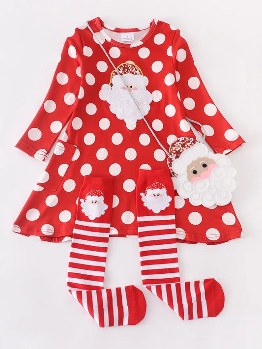 Santa Dress w/ Socks and Purse